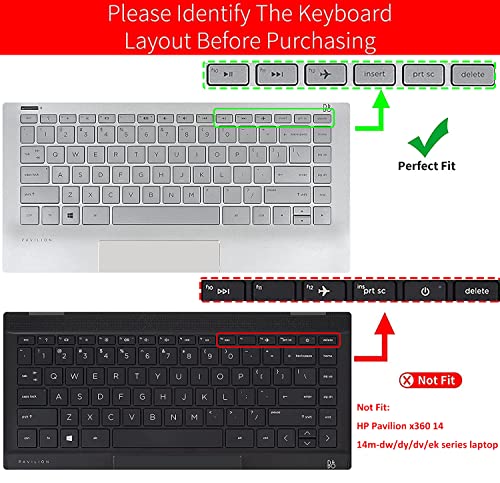 imComor Keyboard Cover for HP Pavilion X360 14" & HP Laptop 14 14-dq 14-fq 14-dk 14m-dh 14-cd/ce/cf Series 14-cf0006dx/cf0012dx 14-dk0002dx 14-dq0011dx/dq1037wm/dq1089wm 14-fq0040nr/fq0050nr Keyboard Skin - Image 2
