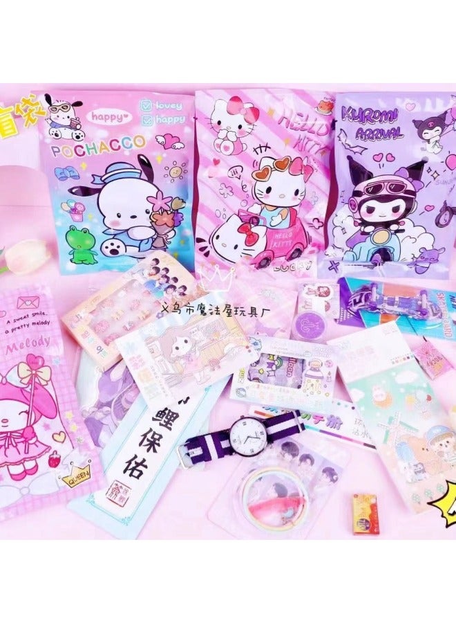 Creative Textbook Stationery Blind Bag Elementary School Student Lucky Gift Bag Sanrio School Supplies Gift Bag Cave Music-Specifications:Sanrio Blind Bag - Image 5