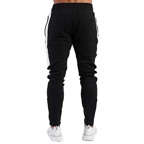 PIDOGYM Men's Track Pants,Slim Fit Athletic Sweatpants Joggers Trousers with Zipper Pockets Black - Image 3