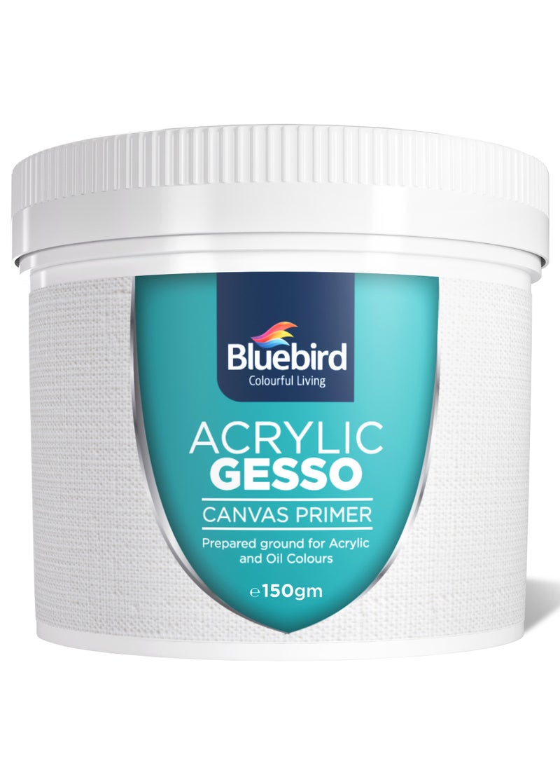 Bluebird  - BLUEBIRD Professional Heavy Gesso Primer for Acrylic Painting 150GM Gesso Surface Prep Medium For Acrylic Paint and Oil Paint - Image 1