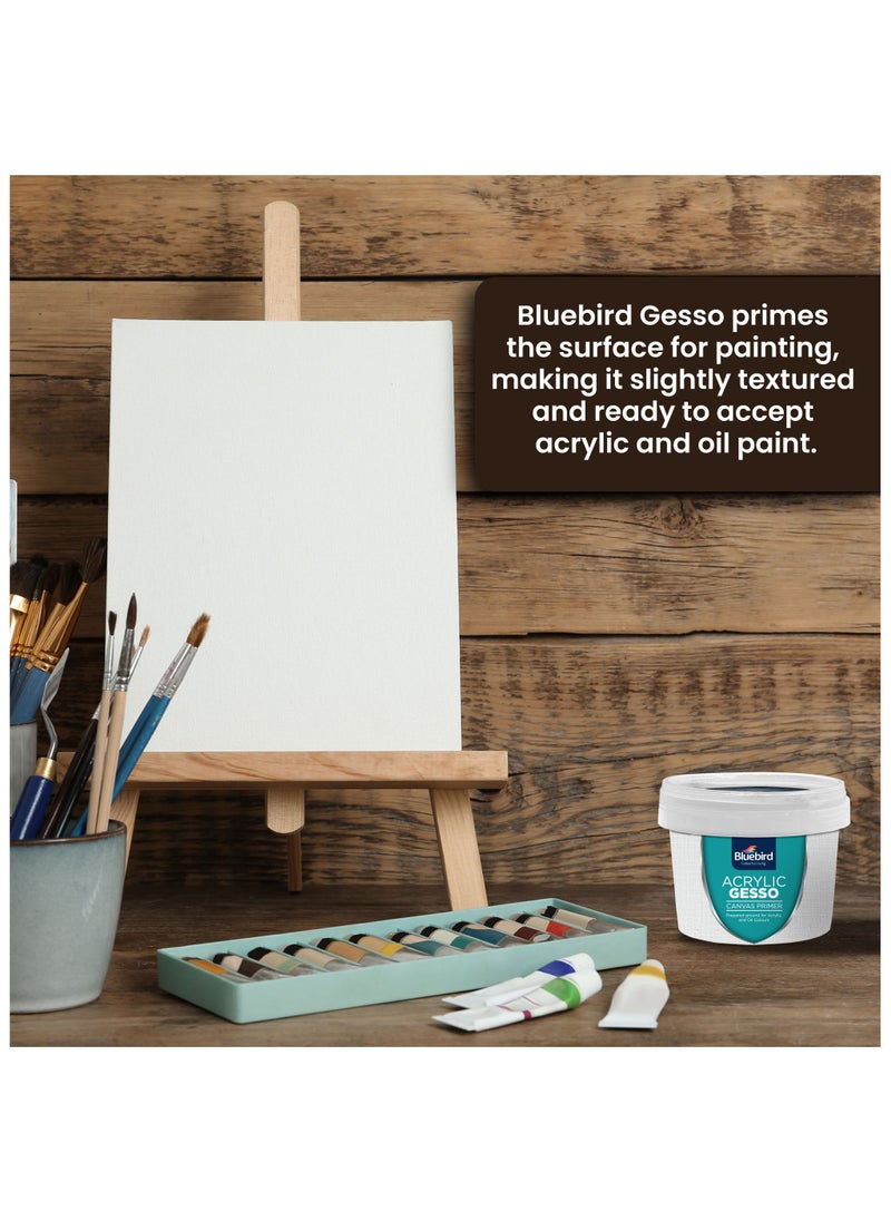 Bluebird  - BLUEBIRD Professional Heavy Gesso Primer for Acrylic Painting 150GM Gesso Surface Prep Medium For Acrylic Paint and Oil Paint - Image 1