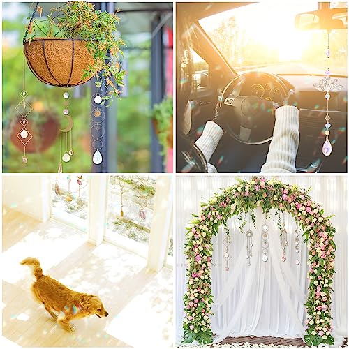 Worgree Sun Catchers, 10 Pieces Colorful Crystal Suncatcher with Chain Pendant Ornaments Hanging Crystals Prism Rainbow Maker for Windows Indoor Outdoor Car Mirror Garden Decor Wedding Party Xmas Gift - Image 5