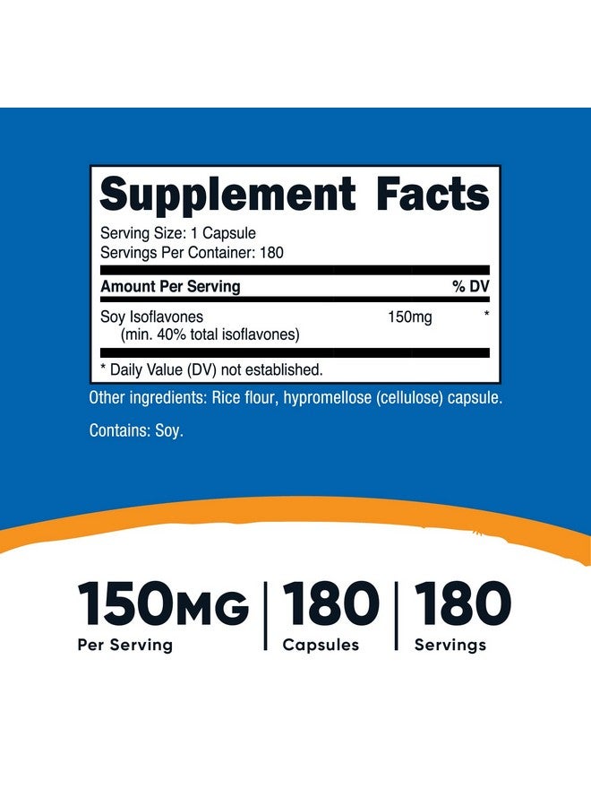 Nutricost كبسولات نباتية تحتوي على 180 كبسولة من ايزوفلافون الصويا 150 مجم خالية من الجلوتين من نونجمو مناسبة للنباتيين - Image 3