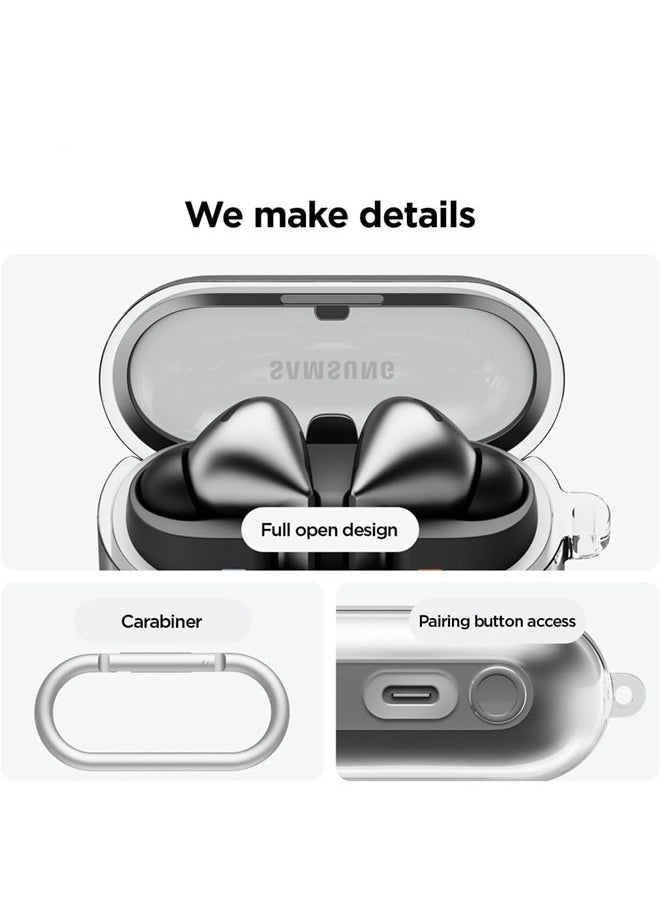 SJet Samsung Galaxy Buds 3 & Pro Case with Cleaner Kit, Clear Case with Carabiner, Premium TPU Cover, Wireless Charging, Headphone Accessories (Clear)  - Image 4