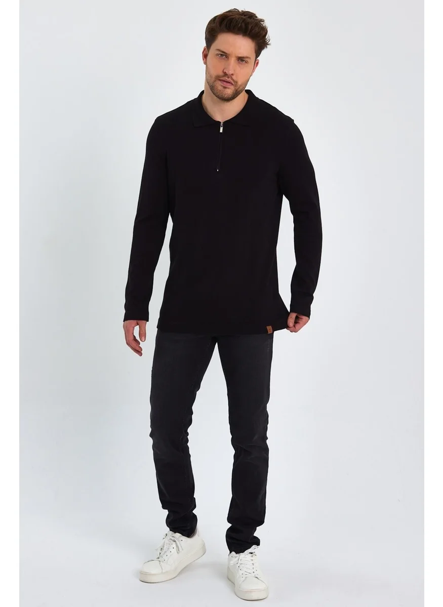 Alexander Gardi Zippered Polo Neck Sweater (E23-6702)