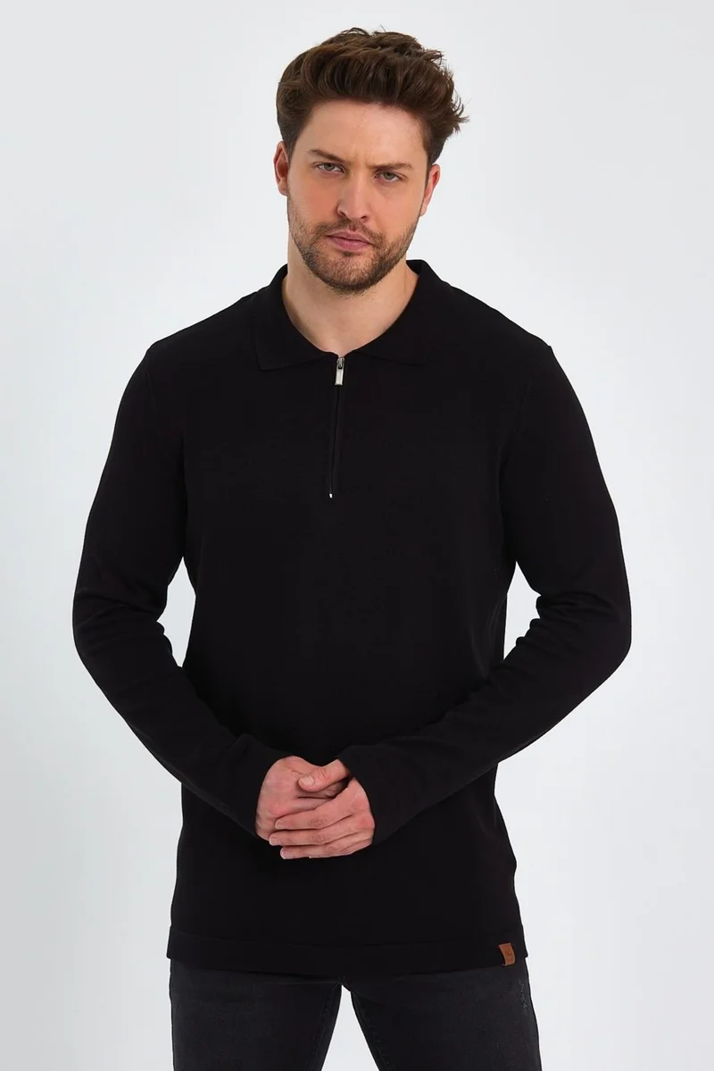 Alexander Gardi Zippered Polo Neck Sweater (E23-6702)