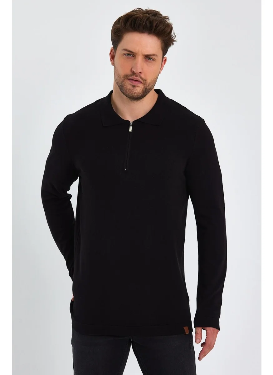 Alexander Gardi Zippered Polo Neck Sweater (E23-6702)