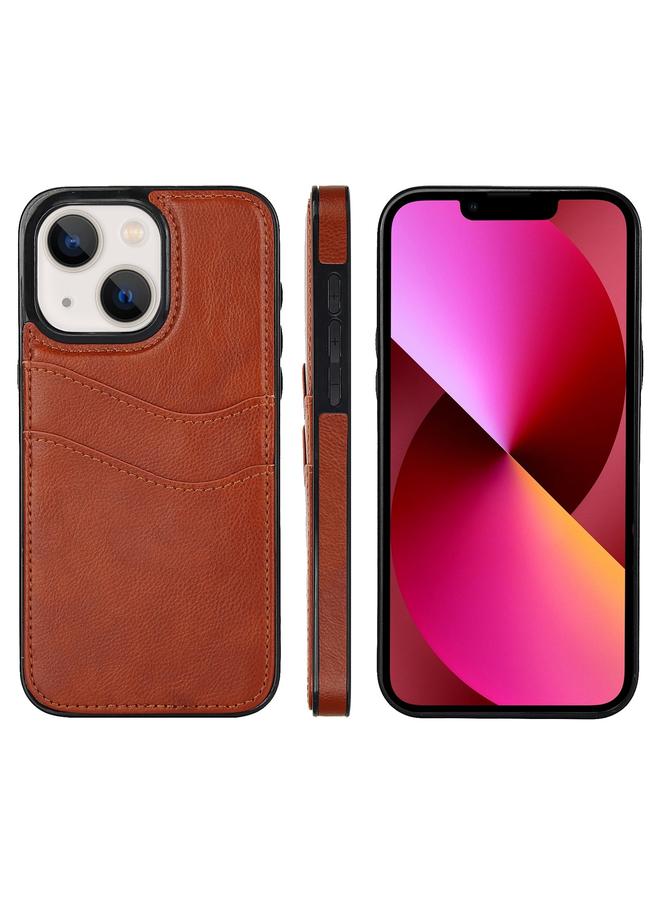 Zaboon Case For iPhone 13 Litchi Leather Skin Card Slots Phone Case - Image 1
