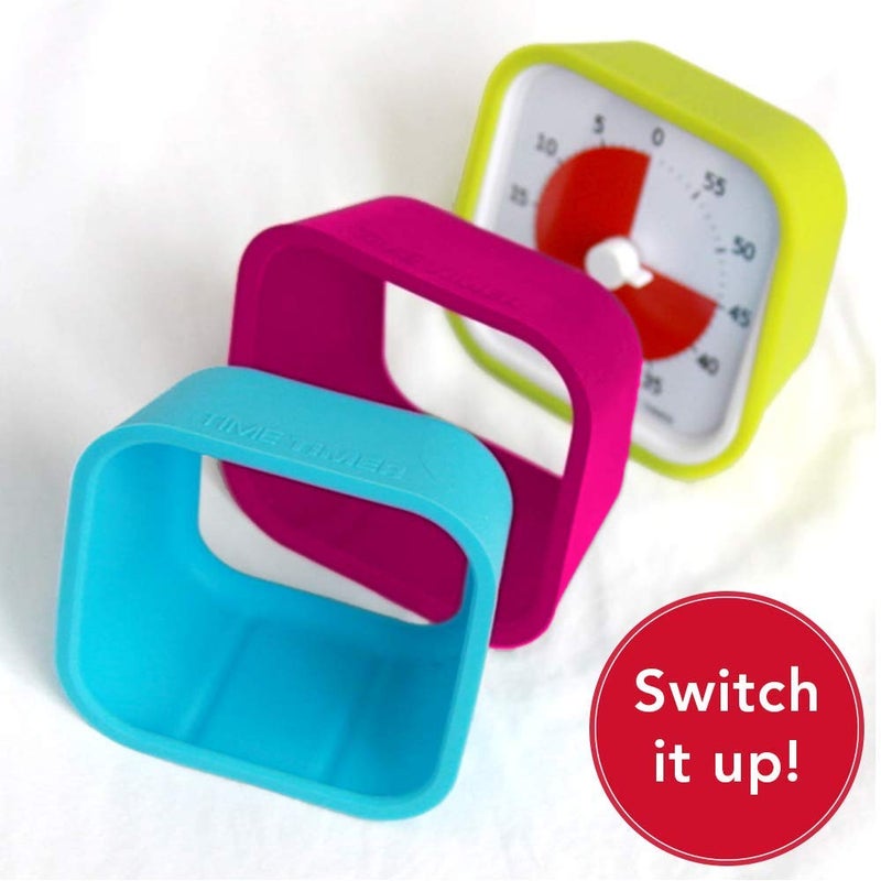 Time Timer تايم تايمر مود (فحم) ، عداد تنازلي بصري لمدة 60 دقيقة للفصول الدراسية والاجتماعات والأطفال والبالغين وأداة المكتب والتعليم المنزلي مع تشغيل صامت وغلاف سيليكون قابل للتبديل - Image 2