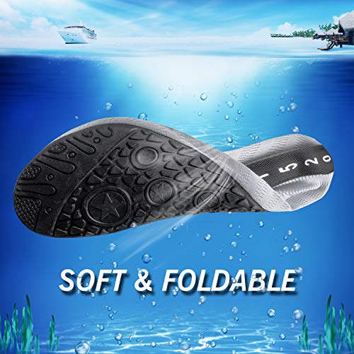 IceUnicorn Water Shoes Men Women Beach Swim Aqua Barefoot Socks Pool Quick Dry Yoga(liuxingyu Light Gray 38/39) - Image 4