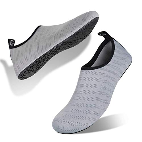 IceUnicorn Water Shoes Men Women Beach Swim Aqua Barefoot Socks Pool Quick Dry Yoga(liuxingyu Light Gray 38/39) - Image 1