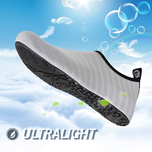 IceUnicorn Water Shoes Men Women Beach Swim Aqua Barefoot Socks Pool Quick Dry Yoga(liuxingyu Light Gray 38/39) - Image 2