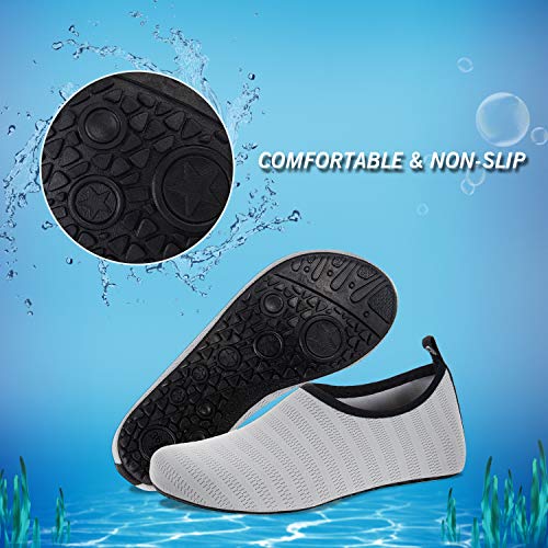 IceUnicorn Water Shoes Men Women Beach Swim Aqua Barefoot Socks Pool Quick Dry Yoga(liuxingyu Light Gray 38/39) - Image 5