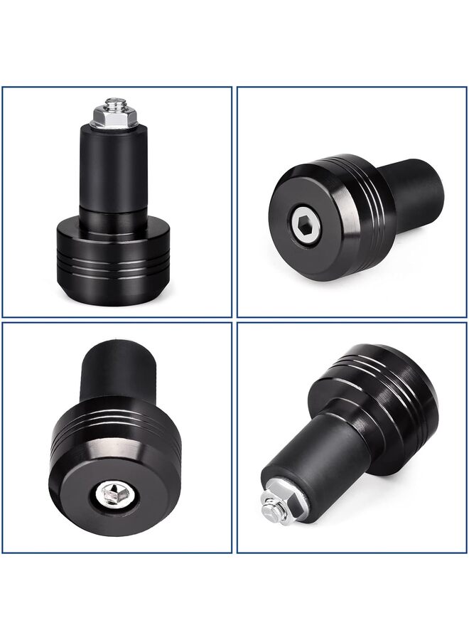 قطعتان من قابس مقود الدراجة النارية من الألومنيوم مقاس 7/8 بوصة، قابس متوازن لمقود الدراجة النارية العالمي، مقبض نهاية المقود المنزلق، ملحقات الدراجة النارية (اللون: فضي) - Image 2