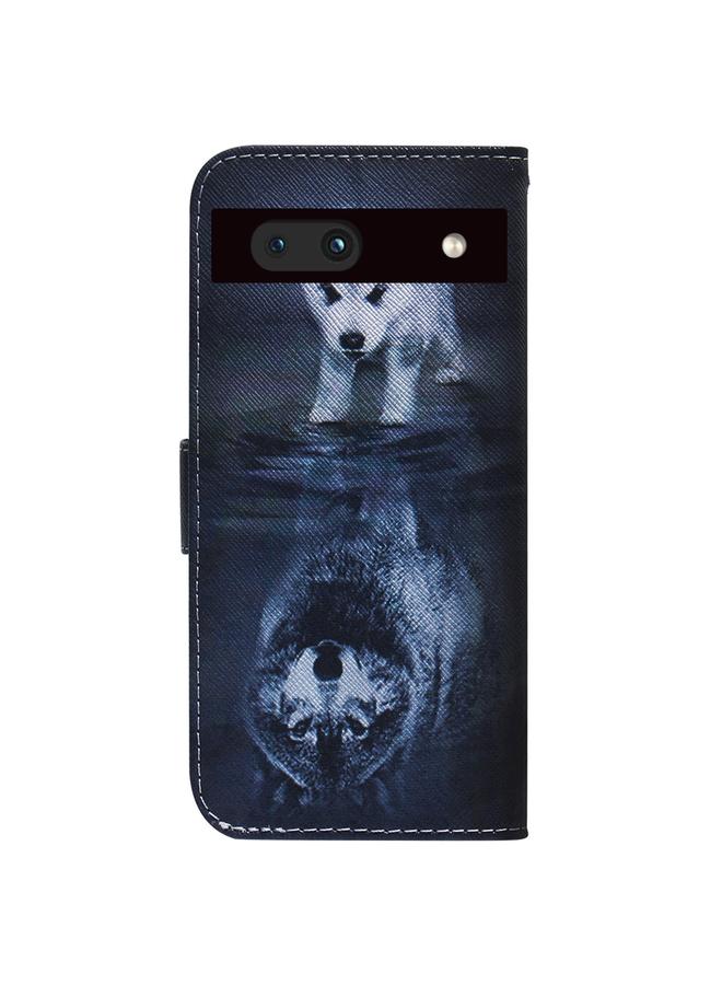 جرين تايجر جراب هاتف Google Pixel 7a من الجلد القابل للطي برسومات ملونة - Image 3