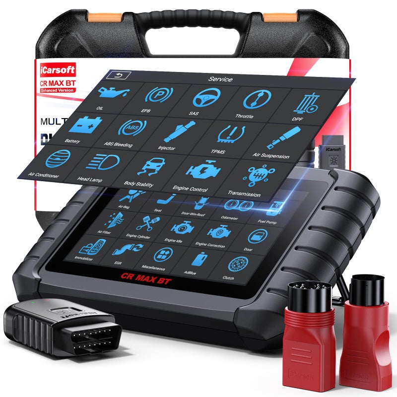 iCarsoft CR Max BT Enhanced Wireless Bidirectional Diagnostic Tool ECU AdaptationTeachin 49 Reset All System Touchscreen Battery Registration ECU Coding OBD2 Scanner with 38Pin 20Pin Adapter - Image 2