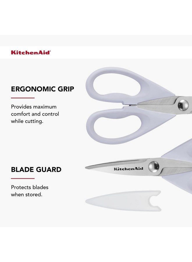 KitchenAid مقص مطبخ كيتشن إيد متعدد الاستخدامات مع غلاف واقي، مقصوصات من الفولاذ المقاوم للصدأ، آمنة في غسالة الصحون، مقبض مريح ناعم، 8.72 بوصة، كريمة لافندر - Image 4