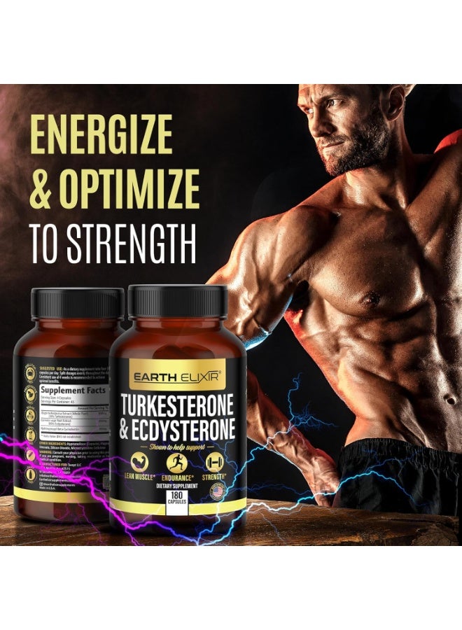 ELIXIR Turkesterone & Ecdysterone – Natural Testosterone Support, 2-in-1 High Potency Turkesterone Supplement for Men & Women with 95% Beta Ecdysterone - Strength, Energy and Vitality – 180 capsules - Image 5