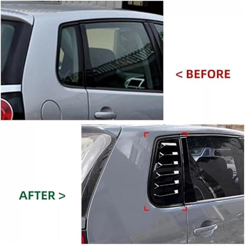 QASULER Car Rear Louver Window Cover for VW Polo - Image 2
