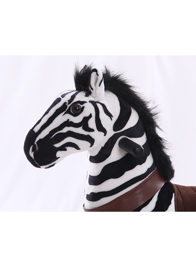 Wild Zebra Pony Rideamal Ride-On Cycle Toy For Kids – Mechanical Plush Ride-On With Handlebar Steering, No Battery, Indoor & Outdoor Use, Age 3+ - Image 5