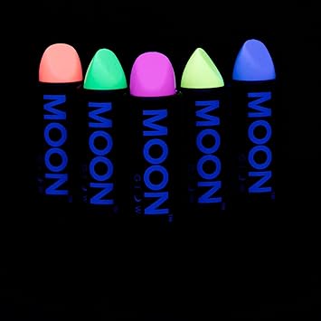 Moon Glow Neon UV Lipstick by Moon Glow Pastel set of 5 colours Bright Neon Coloured Lipstick Glows under UV - Image 2