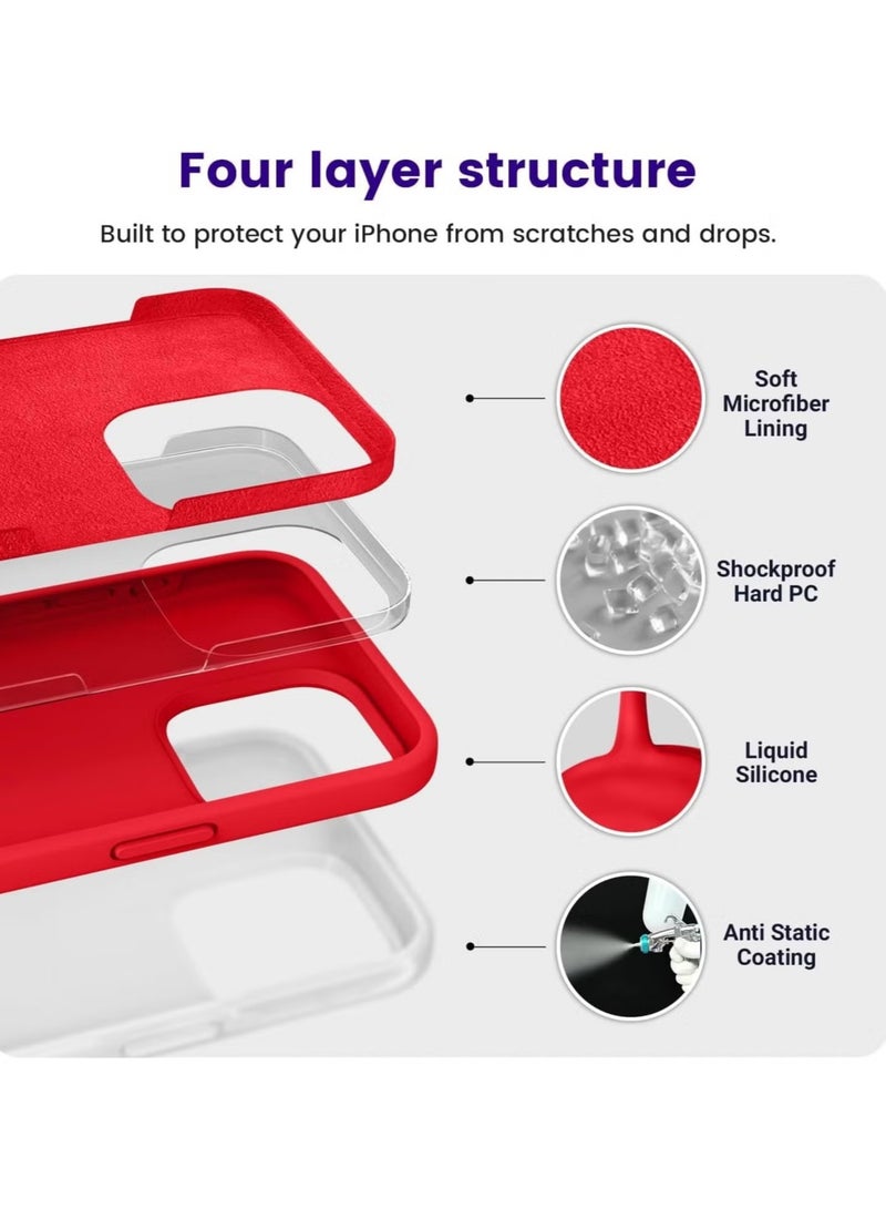 DUSALA iPhone 15 Pro Max Case, Liquid Silicone Phone Case for iPhone 15 Pro Max 6.7 Inch, Colorful Silky-Soft Protective Cover
(Red) - Image 4