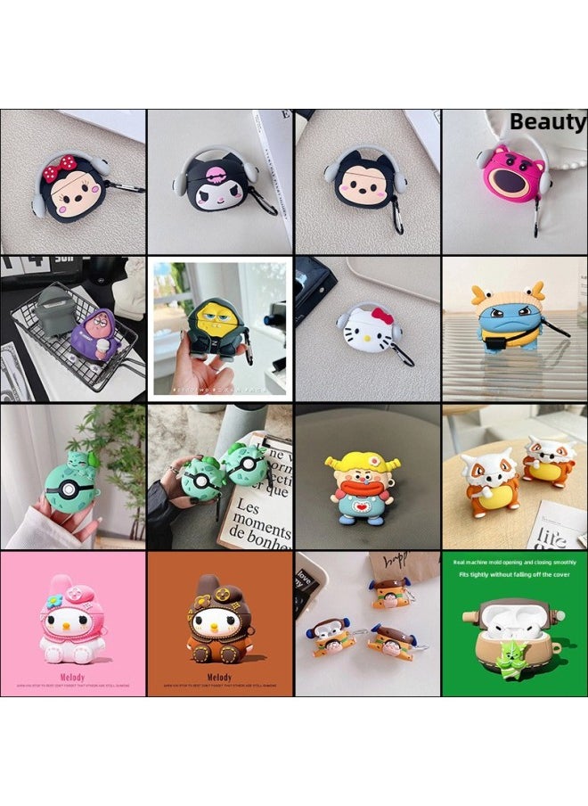 Generic - Cartoon Airpodspro2 Generation Wireless Bluetooth Headset Protective Cover For Apple 3 Generation Creative Silicone Cute Shell-Color:Lie Lie Lie Miao Frog Beg-RM-Applicable Model:Airpods Pro - Image 1