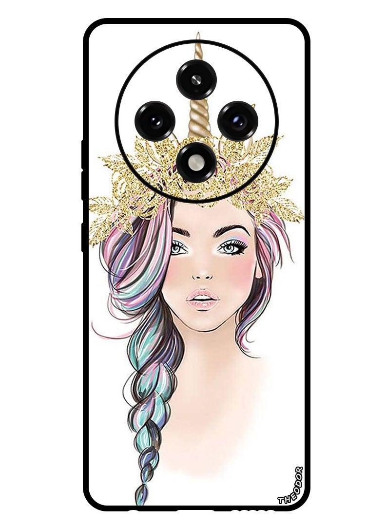 Theodor Protective Case Anti Scratch Shock Proof Bumper Cover For Oppo A3 Pro Golden Unicorn Girl - Image 1