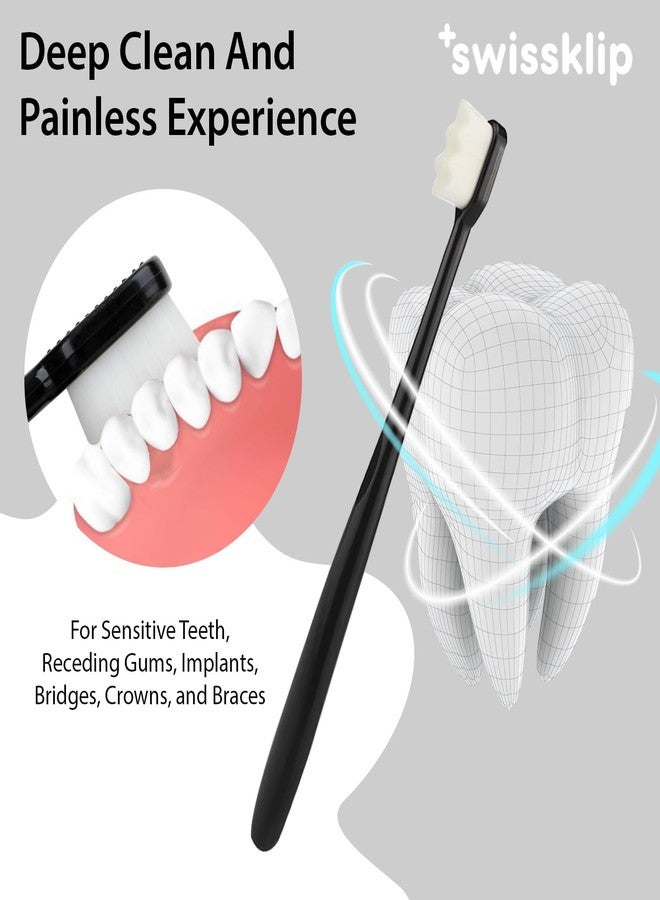 Swissklip Extra Soft Toothbrush for Sensitive Gums & Teeth I Nano Toothbrush with 12000+ Micro, Nano Bristles I Advanced Tooth Cleaning Solution I Suitable for All Age Group (1) - Image 3