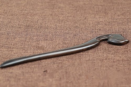 Myhsmooth Zz-bg-foxes 2 Count Hair Sticks Natural Ebon Handmade Carved Hair Clip Shawl Hair Pins Pack of 2 Pcs :Spirit Foxes - Image 5
