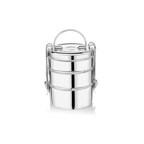 EMBASSY Stainless Steel Clip Carrier Lunch Box (3-Containers, 550ml Each) - Image 1