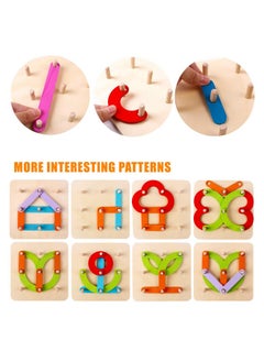 kizh Wooden Letter And Number Construction Activity Set Educational Preschool Toys Shape Color Recognition Pegboard Sorter Set Board Blocks Stack Sort For Toddler Kids Boys Girls Toy  - Image 4