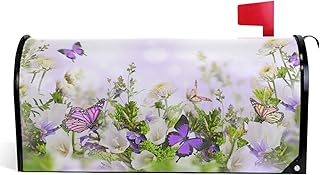 Vdsrup Vdsrup Spring Garden Butterfly Mailbox Cover Fancy Summer Flowers Mailbox Covers Magnetic Mailbox Wraps Post Letter Box  - Image 1