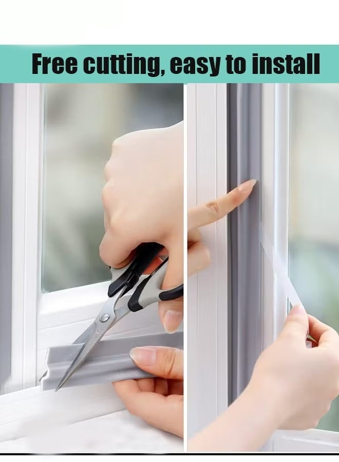 Berma Baby عوازل النوافذ ذاتية اللصق، عازلة للصوت والرياح والحشرات، عوازل أبواب من قماش النايلون الرغوي، شرائط مقاومة للعوامل الجوية للنوافذ المنزلقة، شرائط عزل حراري وعزل صوتي ذاتية اللصق للأبواب والنوافذ - Image 3