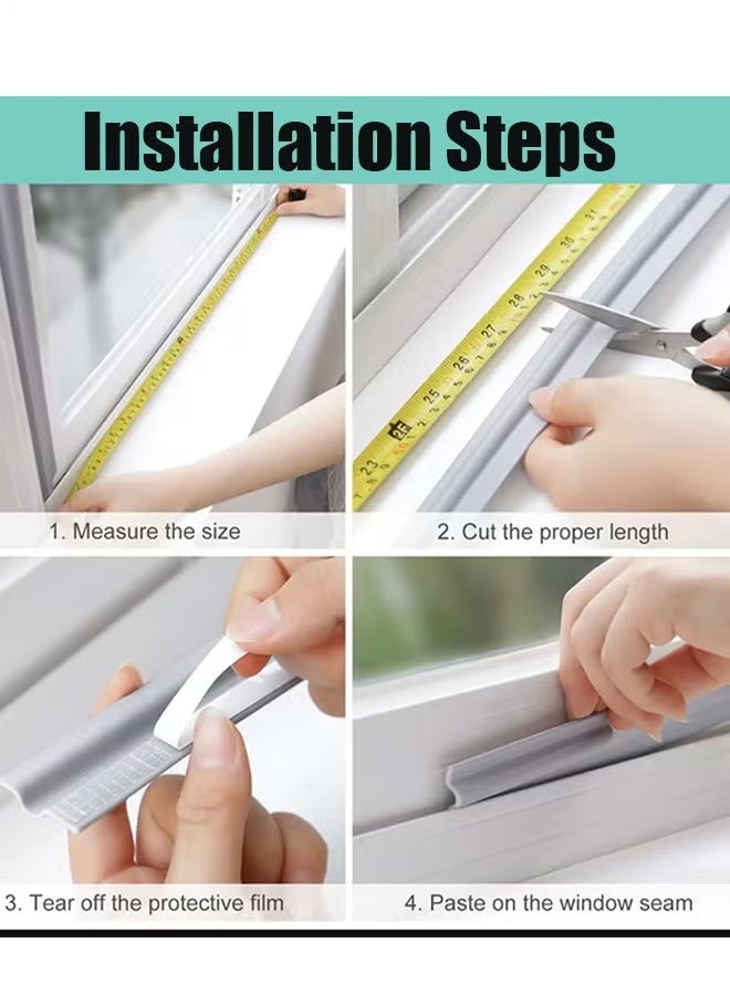 Berma Baby عوازل النوافذ ذاتية اللصق، عازلة للصوت والرياح والحشرات، عوازل أبواب من قماش النايلون الرغوي، شرائط مقاومة للعوامل الجوية للنوافذ المنزلقة، شرائط عزل حراري وعزل صوتي ذاتية اللصق للأبواب والنوافذ - Image 5