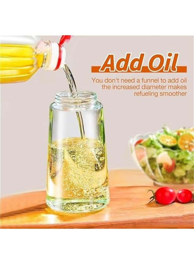 تراسل EETU 2Pcs Olive Oil Dispenser, 2 in 1 Oil Sprayer for Kitchen, 16oz/470ml Premium Glass Oil Spray Bottle, Food-grade Oil Dispenser and Oil Sprayer for Air Cooking, Fryer, Salad, Frying, BBQ  - Image 3