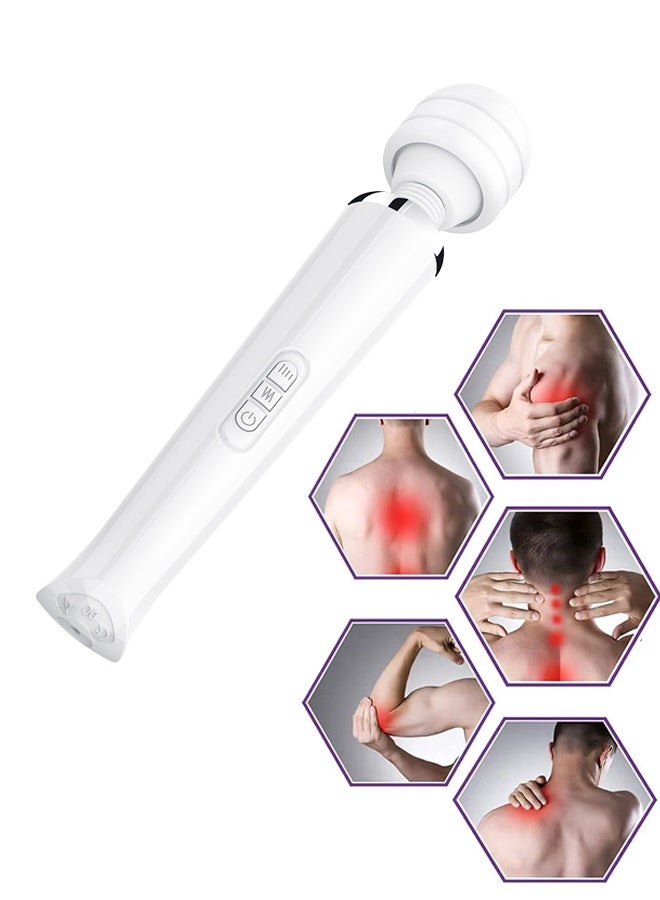 Handheld Body Massager, Deep Tissue Body Massage Gun for Sports Recovery, Back Shoulder Neck Relaxation White - Image 1
