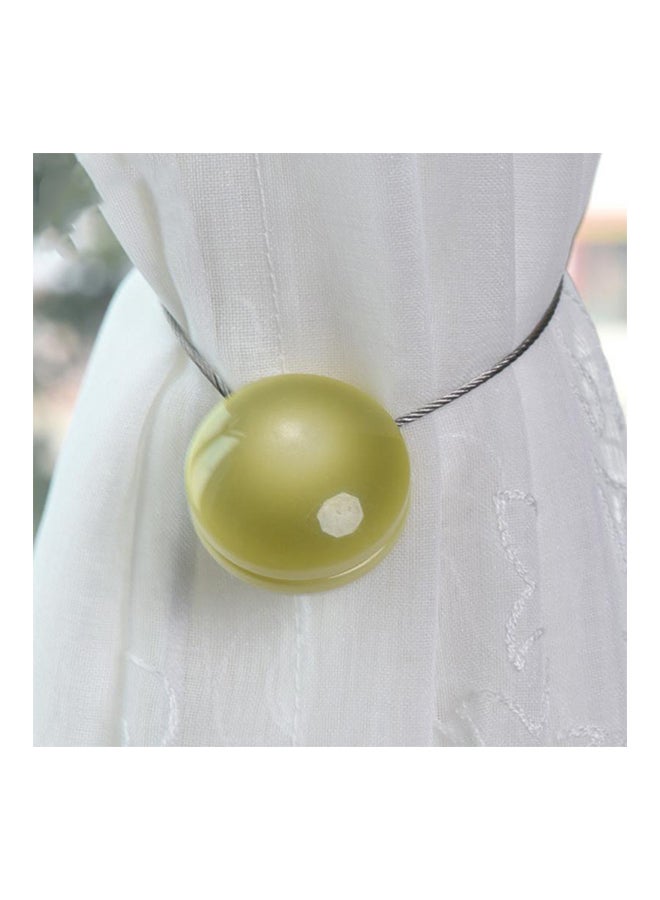 Loquat 2-Piece Cat Eye Resin Magnet Curtain Buckle Tie Rope Green 4  x  4  x  8cm - Image 2