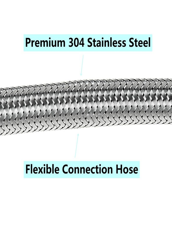 dophee 2PCS Flexible Hose Fittings, Braided Stainless Steel 1/2" FIP x 1/2" FIP Reinforced Connection Pipe, Shower Braid Inlet Tube for Water Heater Faucets Washbasin Tap Mixer Tap, 20cm/7.87" - Image 5