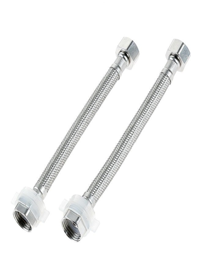 dophee 2PCS Flexible Hose Fittings, Braided Stainless Steel 1/2" FIP x 1/2" FIP Reinforced Connection Pipe, Shower Braid Inlet Tube for Water Heater Faucets Washbasin Tap Mixer Tap, 20cm/7.87" - Image 1
