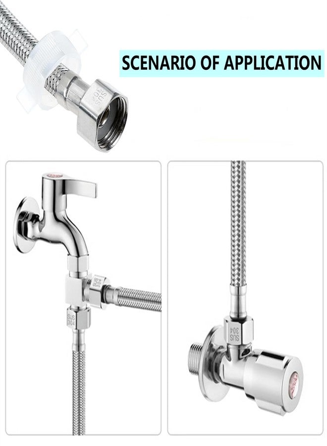 dophee 2PCS Flexible Hose Fittings, Braided Stainless Steel 1/2" FIP x 1/2" FIP Reinforced Connection Pipe, Shower Braid Inlet Tube for Water Heater Faucets Washbasin Tap Mixer Tap, 20cm/7.87" - Image 4