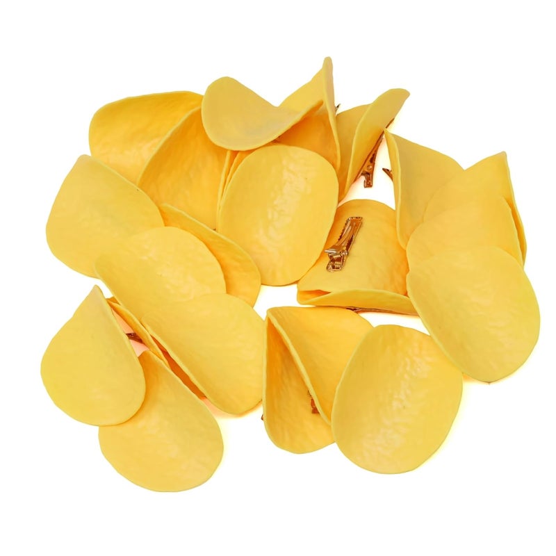 Honbay 24PCS Creative Funny Artificial Potato Chips Hair Clips Halloween Resin Wacky Lifelike Snacks Hair Pins Cute Hair Accessories Metal Alligator Clip Cosplay Accessories