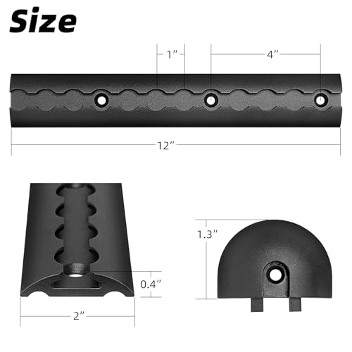 PALOZO Aluminum L Track, 12 inch L Track Rail with 8 End Caps for Securing Motorcycles, ATVs, Dirt Bikes, Utility Tractors, and More, Use On Pickup Trucks, Vans, Or Enclosed Trailers, Pack of 4 - Image 2