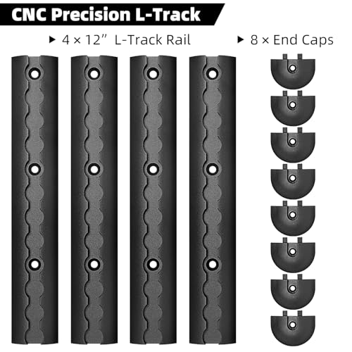 PALOZO Aluminum L Track, 12 inch L Track Rail with 8 End Caps for Securing Motorcycles, ATVs, Dirt Bikes, Utility Tractors, and More, Use On Pickup Trucks, Vans, Or Enclosed Trailers, Pack of 4 - Image 4
