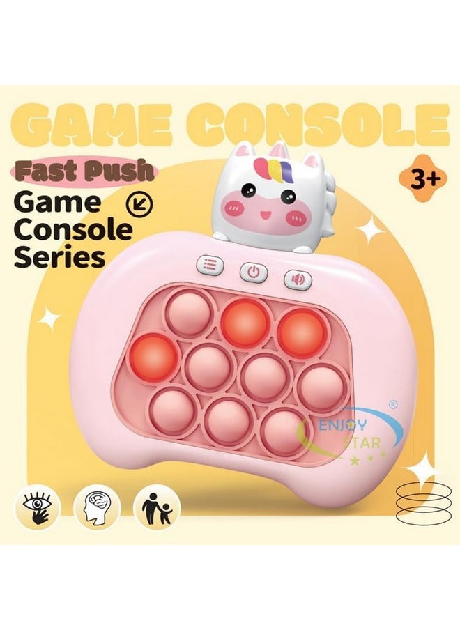 Kiditos Quick Push Bubble Pop Popit Game Interactive Squeezing Stress Relief Toy with Music and Light (Unicorn, Pink)