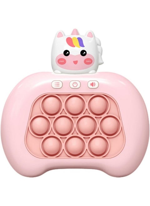 Kiditos Quick Push Bubble Pop Popit Game Interactive Squeezing Stress Relief Toy with Music and Light (Unicorn, Pink)