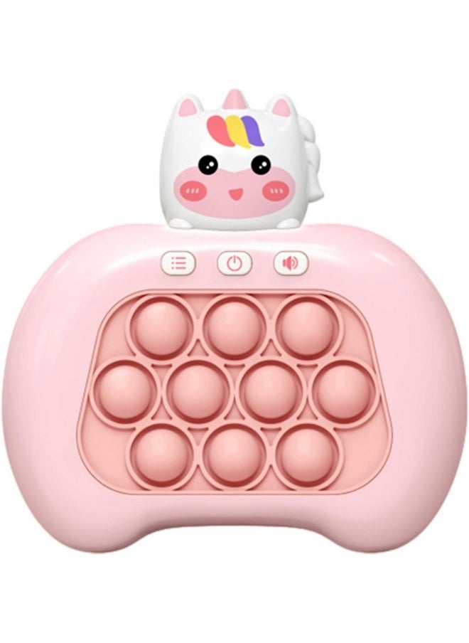 Kiditos Quick Push Bubble Pop Popit Game Interactive Squeezing Stress Relief Toy with Music and Light (Unicorn, Pink)