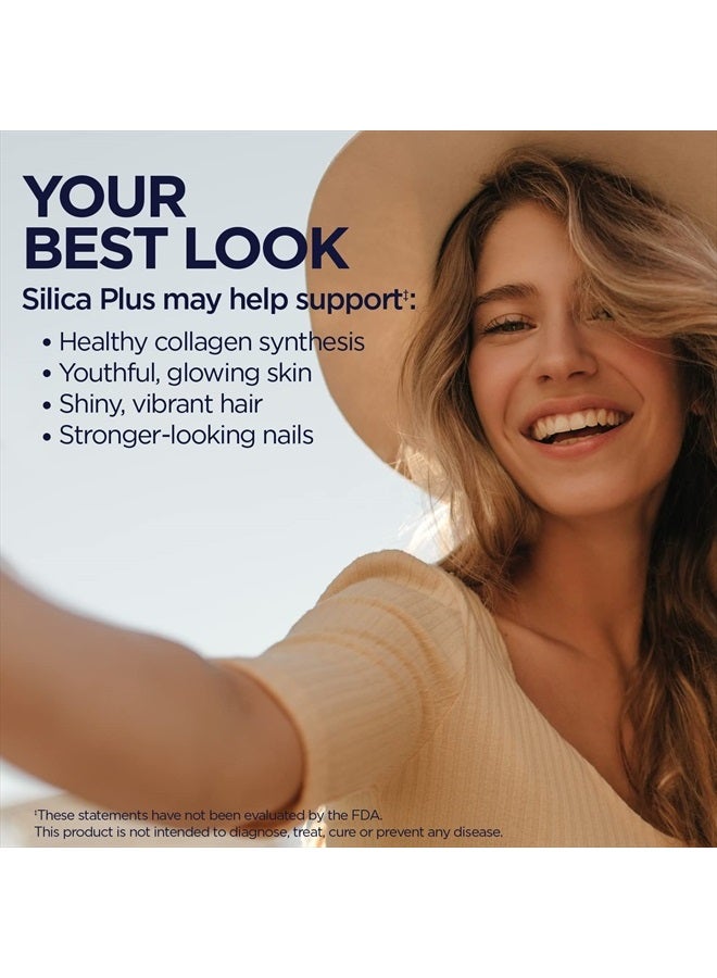 KAL Silica Plus, Silica Gel with Horsetail Extract, Healthy Hair, Skin & Nails Support, Maximum Absorption, Vibrant Hair, Glowing Skin Supplement, Vegan, Gluten Free, 90 Serv, 90 Quick Dissolve Tabs - Image 4