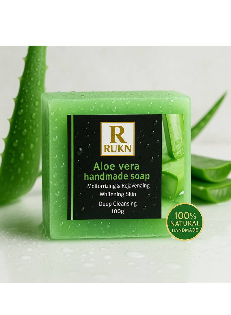 Aloe Vera Handmade Soap 100g – Moisturizing, Rejuvenating & Deep Cleansing Soap