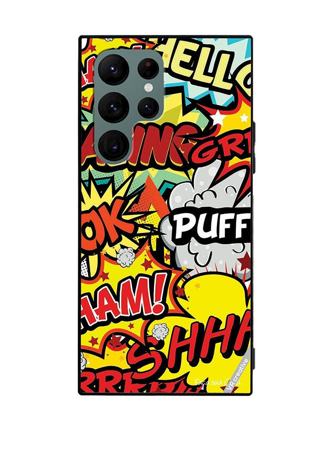 VR CREATIVE Protective Case Cover For Samsung Galaxy S22 Ultra 5G Multibrand Stickers Design Multicolour - Image 1